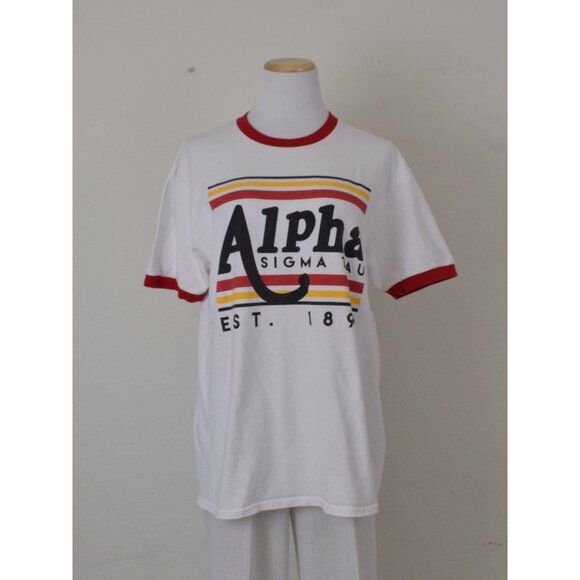00s Alpha Sigma Tau Ringer‎ Tee size L - Picture 4 of 9